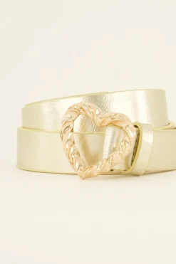 Goudkleurige Riem Met Hartjes Gesp