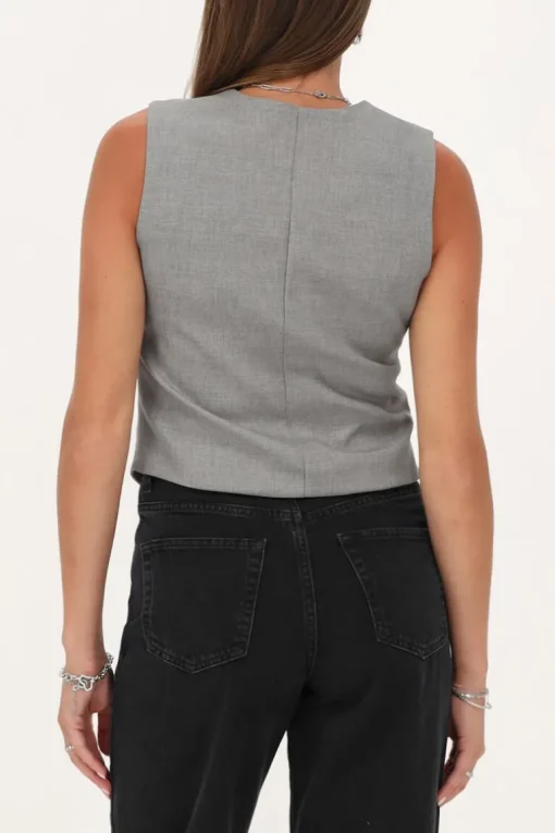 Grijs Gilet Met Strikjes