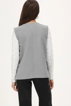 Grijs Gilet Met Strikjes Aan De Zijkant