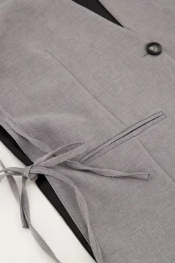 Grijs Gilet Met Strikjes Aan De Zijkant