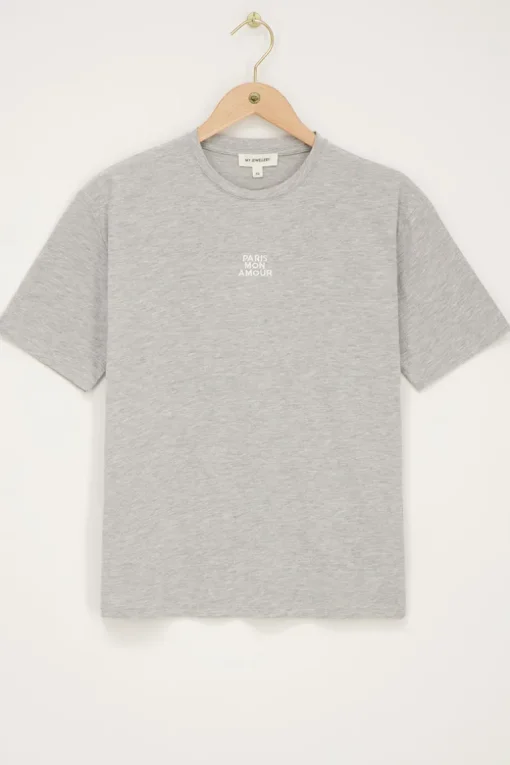 Grijs T-shirt "Paris Mon Amour"