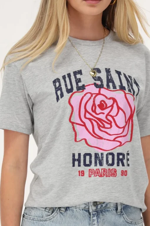 Grijs T-shirt "Rue Saint Honore"