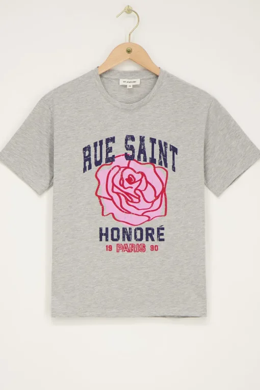 Grijs T-shirt "Rue Saint Honore"