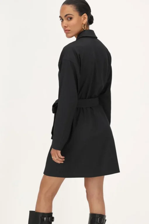 Grijze Blazer Jurk Met Reverskraag