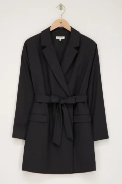 Grijze Blazer Jurk Met Reverskraag