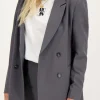 Grijze Blazer Met Dubbele Knopen