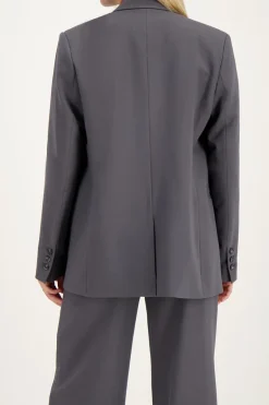 Grijze Blazer Met Dubbele Knopen