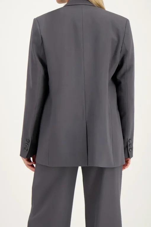 Grijze Blazer Met Dubbele Knopen