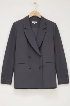 Grijze Blazer Met Dubbele Knopen