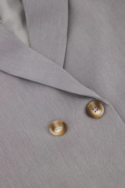 Grijze Cropped Blazer Met Korte Mouw