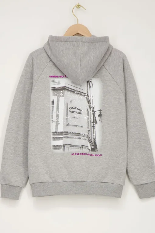 Grijze Hoodie Emmène-moi à Paris