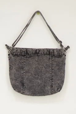 Grijze Schoudertas Denim