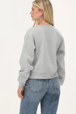 Grijze Sweater Met Witte Strikjes