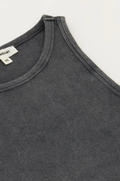Grijze Tanktop Met Rib Structuur