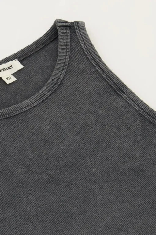 Grijze Tanktop Met Rib Structuur