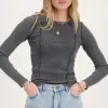 Grijze Top Met Rib En Babylock