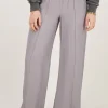 Grijze Wide Leg Broek Met Pintuck En Elastiek