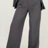 Grijze Wide Leg Pantalon