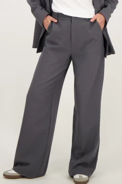 Grijze Wide Leg Pantalon
