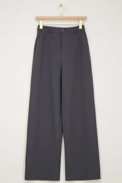 Grijze Wide Leg Pantalon