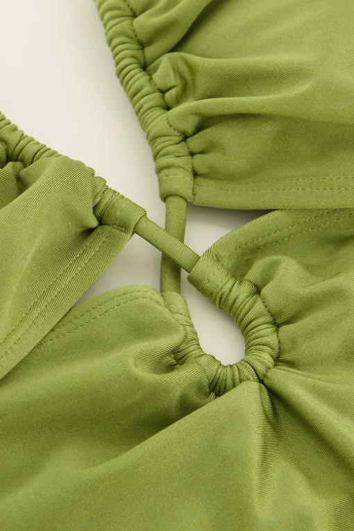 Groen Badpak Met Gekruiste Rug