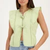 Groen Gilet Met Strikjes En Ruffles