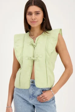 Groen Gilet Met Strikjes En Ruffles