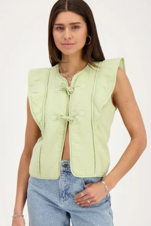 Groen Gilet Met Strikjes En Ruffles