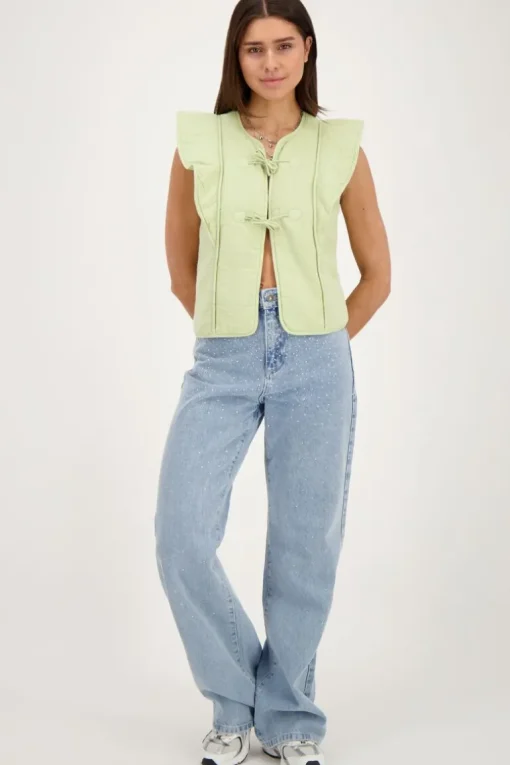 Groen Gilet Met Strikjes En Ruffles
