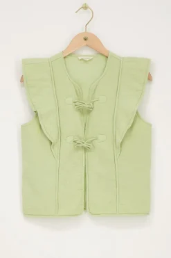 Groen Gilet Met Strikjes En Ruffles