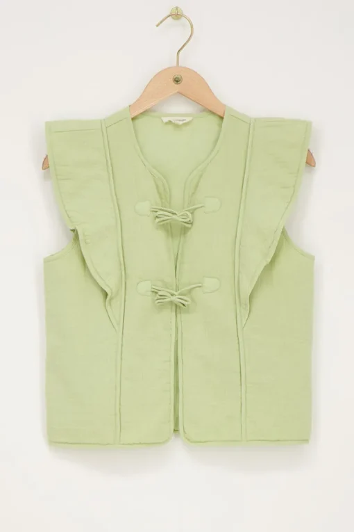 Groen Gilet Met Strikjes En Ruffles