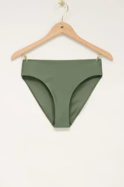 Groen High Waist Bikini Broekje Glanzend