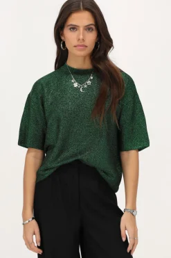 Groen Oversized T-shirt Met Lurex