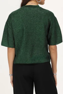 Groen Oversized T-shirt Met Lurex
