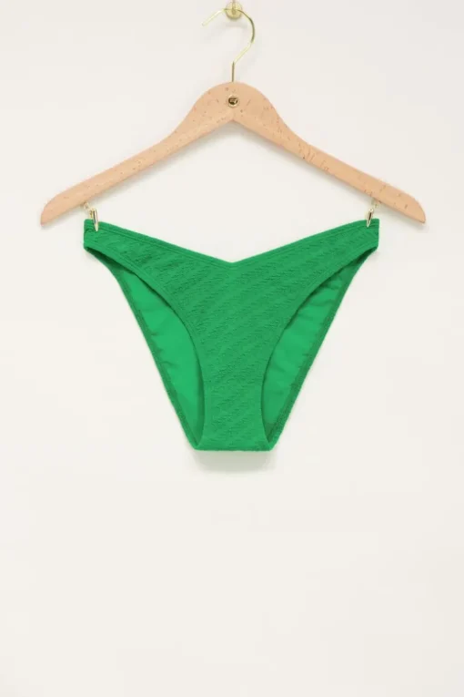 Groen V-shape Bikini Broekje Met Structuur