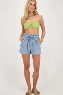 Groene Bikini Top Bandeau Met Lurex