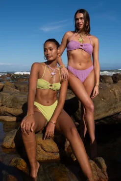 Groene Bikini Top Bandeau Met Lurex
