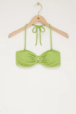 Groene Bikini Top Bandeau Met Lurex