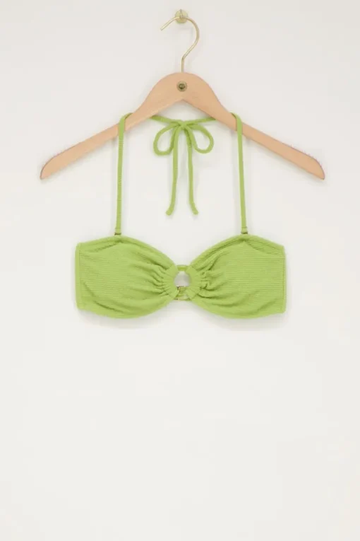 Groene Bikini Top Bandeau Met Lurex