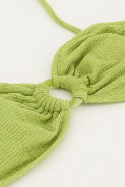 Groene Bikini Top Bandeau Met Lurex