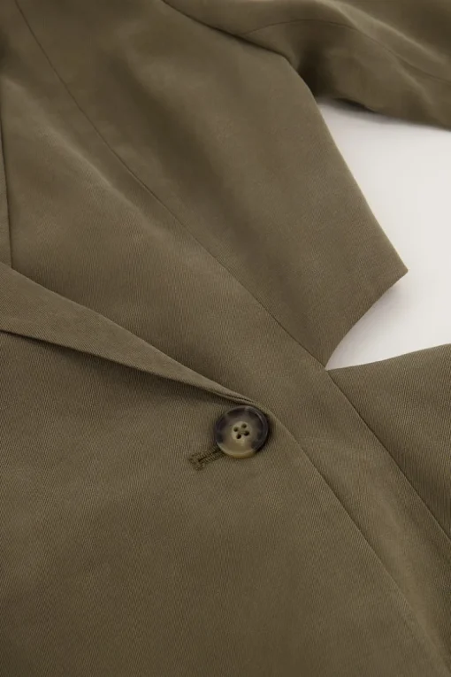 Groene Blazerjurk Met Open Rug