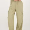 Groene Cargo Broek Met Elastieken Tailleband