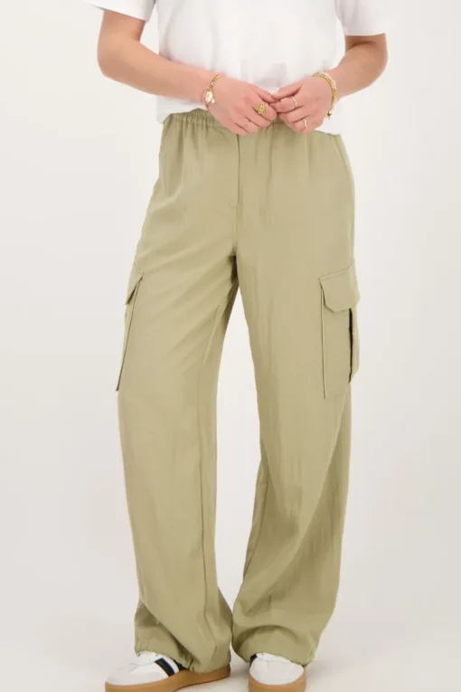 Groene Cargo Broek Met Elastieken Tailleband