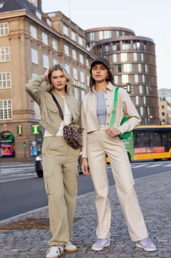 Groene Cargo Broek Met Elastieken Tailleband