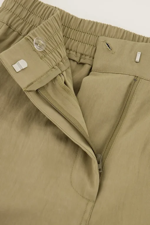 Groene Cargo Broek Met Elastieken Tailleband