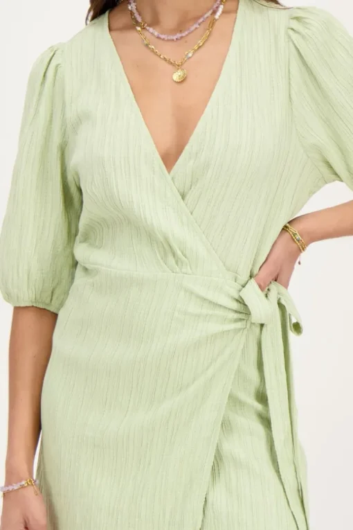 Groene Crinkle Wikkeljurk