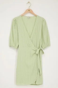 Groene Crinkle Wikkeljurk
