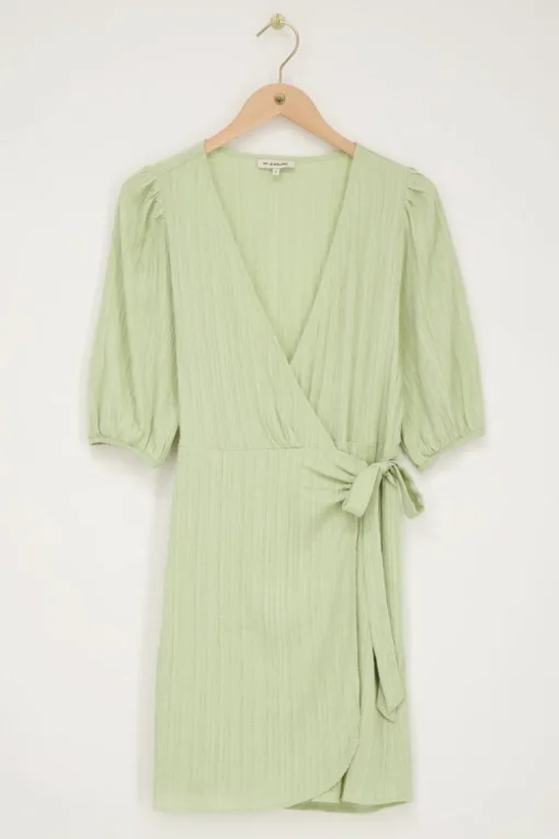 Groene Crinkle Wikkeljurk