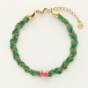 Groene Gevlochten Armband Met Bedel