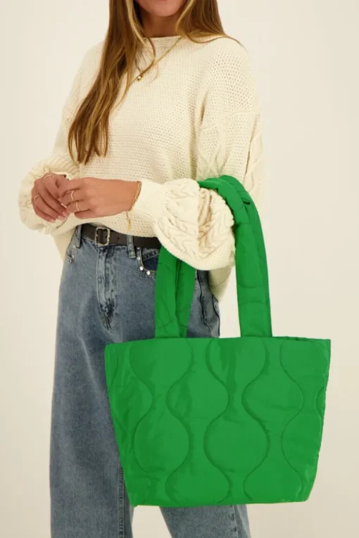 Groene Gewatteerde Shopper